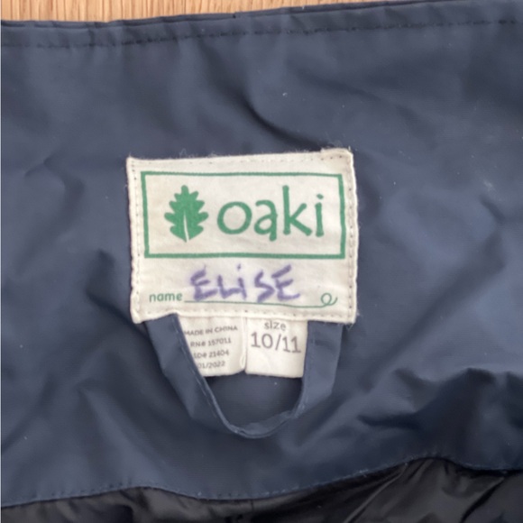 Oaki Navy Blue waterproof bib overall rain pants, kids size 10-11, EUC - Picture 4 of 4